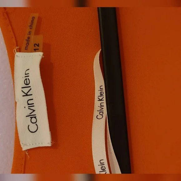 Calvin Klein Wrap-Style Lightweight Orange Dress, size 12 (NO BELT) - Picture 4 of 4
